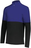 Youth 2-Color, 30+UPF, Wicking, Tagless 1/4 Zip Pullover BLACK/PURPLE Pocket