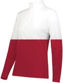 Holloway Ladies Momentum Team 1/4 Zip Pullover 223700 SCARLET/WHITE Pocket