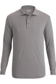 Edwards Mini Pique Snag Proof Long Sleeve Polo 1527 COOL GREY Pocket