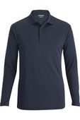 Edwards Mini Pique Snag Proof Long Sleeve Polo 1527 BRIGHT NAVY Pocket