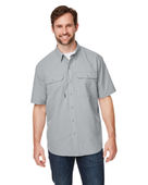 Dri Duck Men's Crossroad Dobby Short-Sleeve Woven Shirt 4445DD GREY Pocket