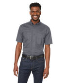 Dri Duck Men's Craftsman Ripstop Short-Sleeve Woven Shirt 4451DD GUNMETAL Pocket