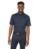 Dri Duck Men's Craftsman Ripstop Short-Sleeve Woven Shirt 4451DD DEEP BLUE Pocket