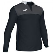 Joma Mens/Boys Polo Shirt Winner II Antracite Long Sleeve 101332 BLACK-ANTHRACITE Pocket