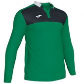 Joma Mens/Boys Polo Shirt Winner II Antracite Long Sleeve 101332 GREEN-BLACK Pocket