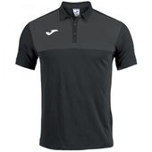 Joma Mens Winner Polo Short Sleeve 101684 BLACK-ANTHRACITE Pocket