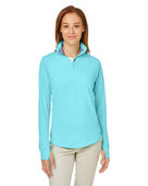 Nautica Ladies' Saltwater Quarter-Zip Pullover N17925 SEA MIST Pocket