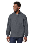 North End Men's Aura Sweater Fleece Quarter-Zip NE713 CARBON/ CARBON Pocket