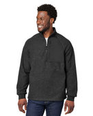 North End Men's Aura Sweater Fleece Quarter-Zip NE713 BLACK/ BLACK Pocket