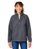North End Ladies' Aura Sweater Fleece Quarter-Zip NE713W CARBON/ CARBON Pocket