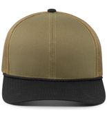 Pacific Headwear Trucker Snapback Braid Cap 104BR MOSS GREEN/BLACK Front