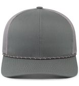 Pacific Headwear Trucker Snapback Braid Cap 104BR GRAPHITE Front