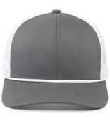 Pacific Headwear Trucker Snapback Braid Cap 104BR GRAPHITE/WHITE/GRAPHITE Front