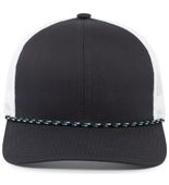 Pacific Headwear Trucker Snapback Braid Cap 104BR NAVY/WHITE/NAVY Front
