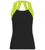 Augusta Ladies Jazzy Open Back Tank 1208 BLACK/LIME Front