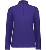 Augusta Ladies Micro-Lite Fleece 1/4 Zip Pullover 6864 PURPLE (HLW) Pocket