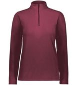 Augusta Ladies Micro-Lite Fleece 1/4 Zip Pullover 6864 MAROON (HLW) Pocket