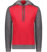 Augusta Adult Three-Season Fleece Pullover Hoodie 6865 SCARLET/CARBON HEATHER Front