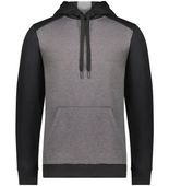 Augusta Adult Three-Season Fleece Pullover Hoodie 6865 CARBON HEATHER/BLACK Front