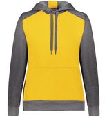Augusta Ladies Three-Season Fleece Pullover Hoodie 6867 GOLD/CARBON HEATHER Front