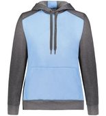 Augusta Ladies Three-Season Fleece Pullover Hoodie 6867 COLUMBIA BLUE/CARBON HEATHER Front
