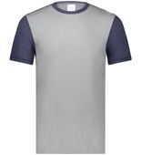 Augusta Gameday Vintage Ringer Tee 6876 GREY HEATHER/NAVY HEATHER Front