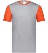 Augusta Gameday Vintage Ringer Tee 6876 GREY HEATHER/ORANGE HEATHER Front