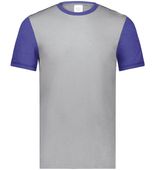 Augusta Gameday Vintage Ringer Tee 6876 GREY HEATHER/PURPLE HEATHER Front