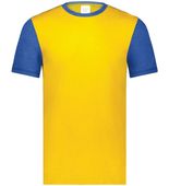 Augusta Gameday Vintage Ringer Tee 6876 GOLD HEATHER/ROYAL HEATHER Front