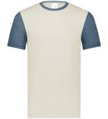 Augusta Gameday Vintage Ringer Tee 6876 BIRCH/STORM HEATHER Front