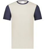 Augusta Youth Gameday Vintage Ringer Tee 6877 BIRCH/NAVY HEATHER Front
