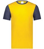 Augusta Youth Gameday Vintage Ringer Tee 6877 GOLD HEATHER/NAVY HEATHER Front