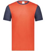 Augusta Youth Gameday Vintage Ringer Tee 6877 ORANGE HEATHER/NAVY HEATHER Front