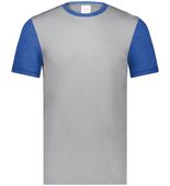 Augusta Youth Gameday Vintage Ringer Tee 6877 GREY HEATHER/ROYAL HEATHER Front