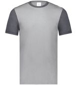 Augusta Youth Gameday Vintage Ringer Tee 6877 GREY HEATHER/CARBON HEATHER Front