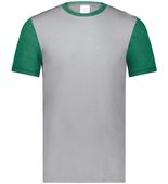 Augusta Youth Gameday Vintage Ringer Tee 6877 GREY HEATHER/KELLY HEATHER Front
