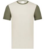 Augusta Youth Gameday Vintage Ringer Tee 6877 BIRCH/OLIVE HEATHER Front