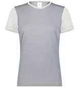 Augusta Ladies Gameday Vintage Ringer Tee 6878 GREY HEATHER/WHITE Front