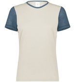 Augusta Ladies Gameday Vintage Ringer Tee 6878 BIRCH/STORM HEATHER Front