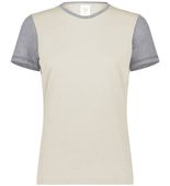 Augusta Ladies Gameday Vintage Ringer Tee 6878 BIRCH/GREY HEATHER Front