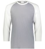 Augusta Gameday Vintage 3/4 Tee 6879 GREY HEATHER/WHITE Front