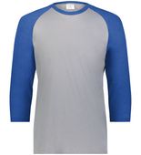 Augusta Gameday Vintage 3/4 Tee 6879 GREY HEATHER/ROYAL HEATHER Front