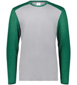 Augusta Gameday Vintage Long Sleeve Tee 6881 GREY HEATHER/KELLY HEATHER Front
