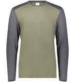 Augusta Gameday Vintage Long Sleeve Tee 6881 OLIVE HEATHER/CARBON HEATHER Front