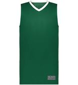 Augusta Youth Match-Up Basketball Jersey 6887 DARK GREEN/WHITE Front