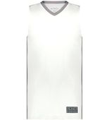 Augusta Youth Match-Up Basketball Jersey 6887 WHITE/GRAPHITE Front