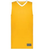 Augusta Youth Match-Up Basketball Jersey 6887 GOLD/WHITE Front