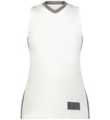 Augusta Ladies Match-Up Basketball Jersey 6888 WHITE/GRAPHITE Front