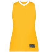 Augusta Ladies Match-Up Basketball Jersey 6888 GOLD/WHITE Front