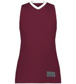 Augusta Ladies Match-Up Basketball Jersey 6888 MAROON/WHITE Front